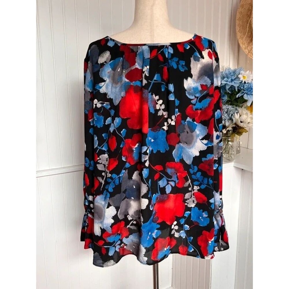Mulitcolored Long Sleeve Blouse 1X